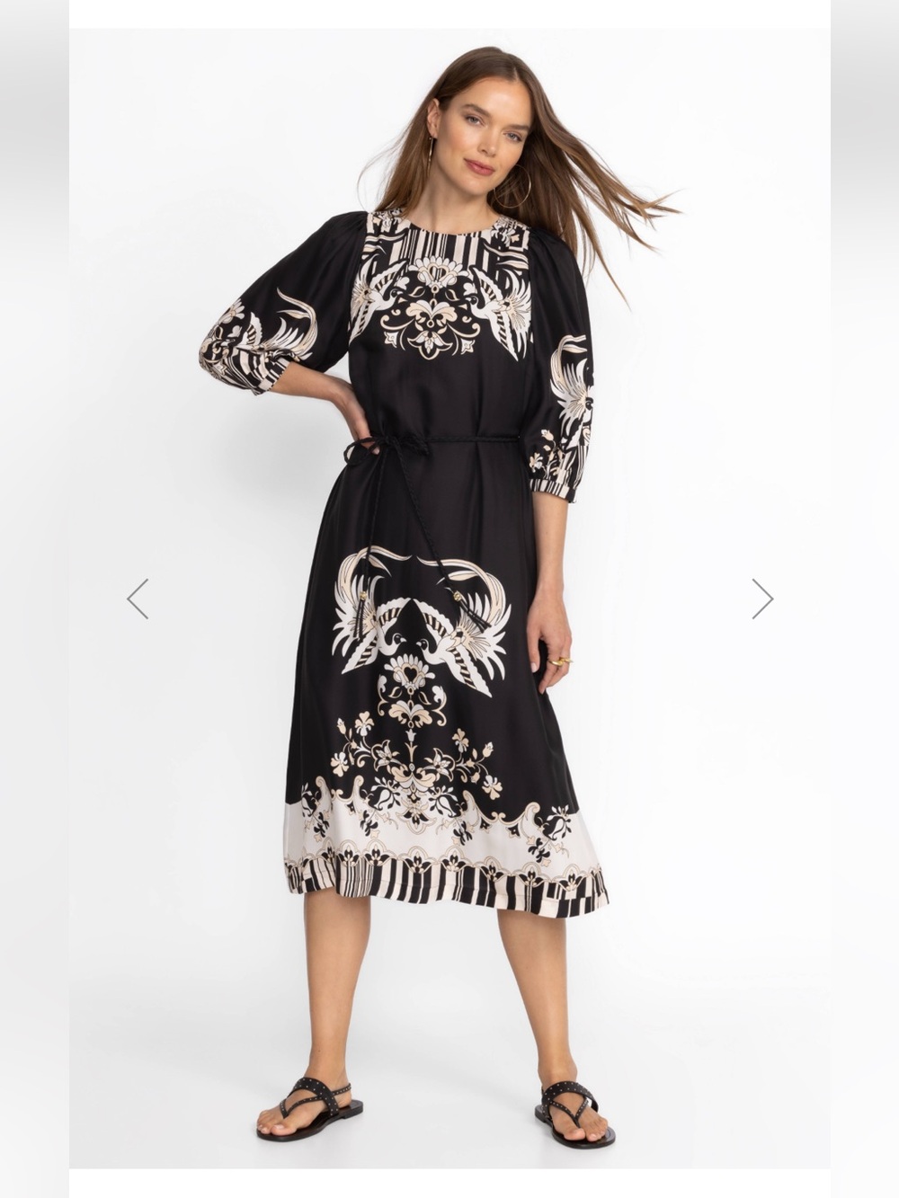 Johnny Was Jade Viviette Dress  Bird of
Paradise, Silk/Rayon size large.